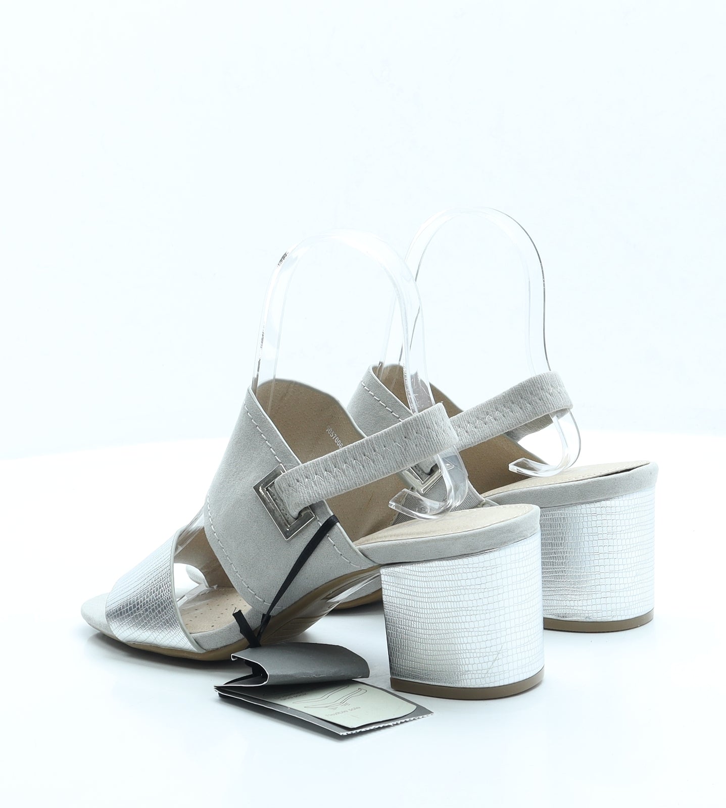 TU Womens Grey Polyester Slingback Heel UK 5