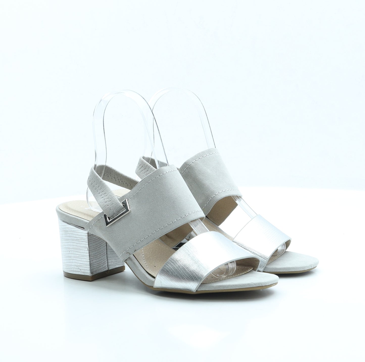 TU Womens Grey Polyester Slingback Heel UK 5