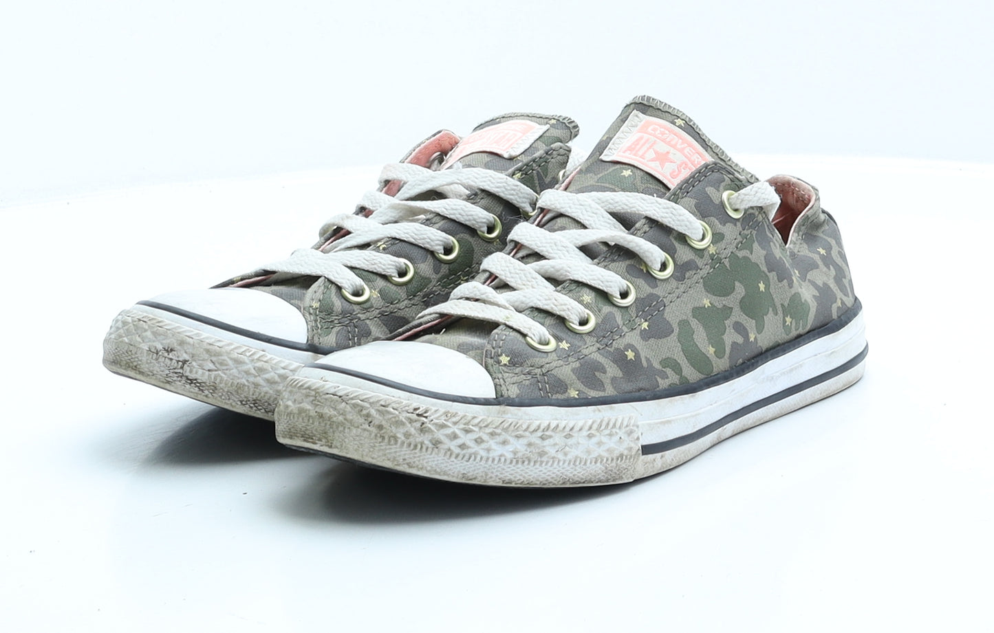 Converse Womens Green Camouflage Polyester Trainer UK 4 EUR 37