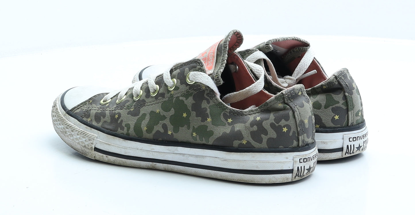 Converse Womens Green Camouflage Polyester Trainer UK 4 EUR 37
