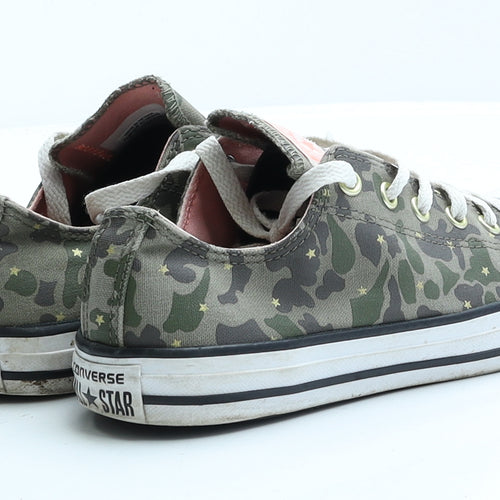 Converse Womens Green Camouflage Polyester Trainer UK 4 EUR 37