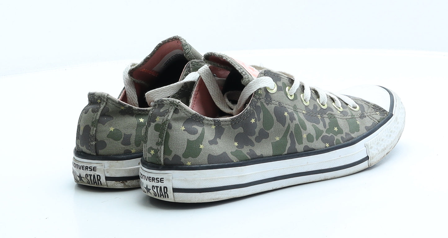 Converse Womens Green Camouflage Polyester Trainer UK 4 EUR 37