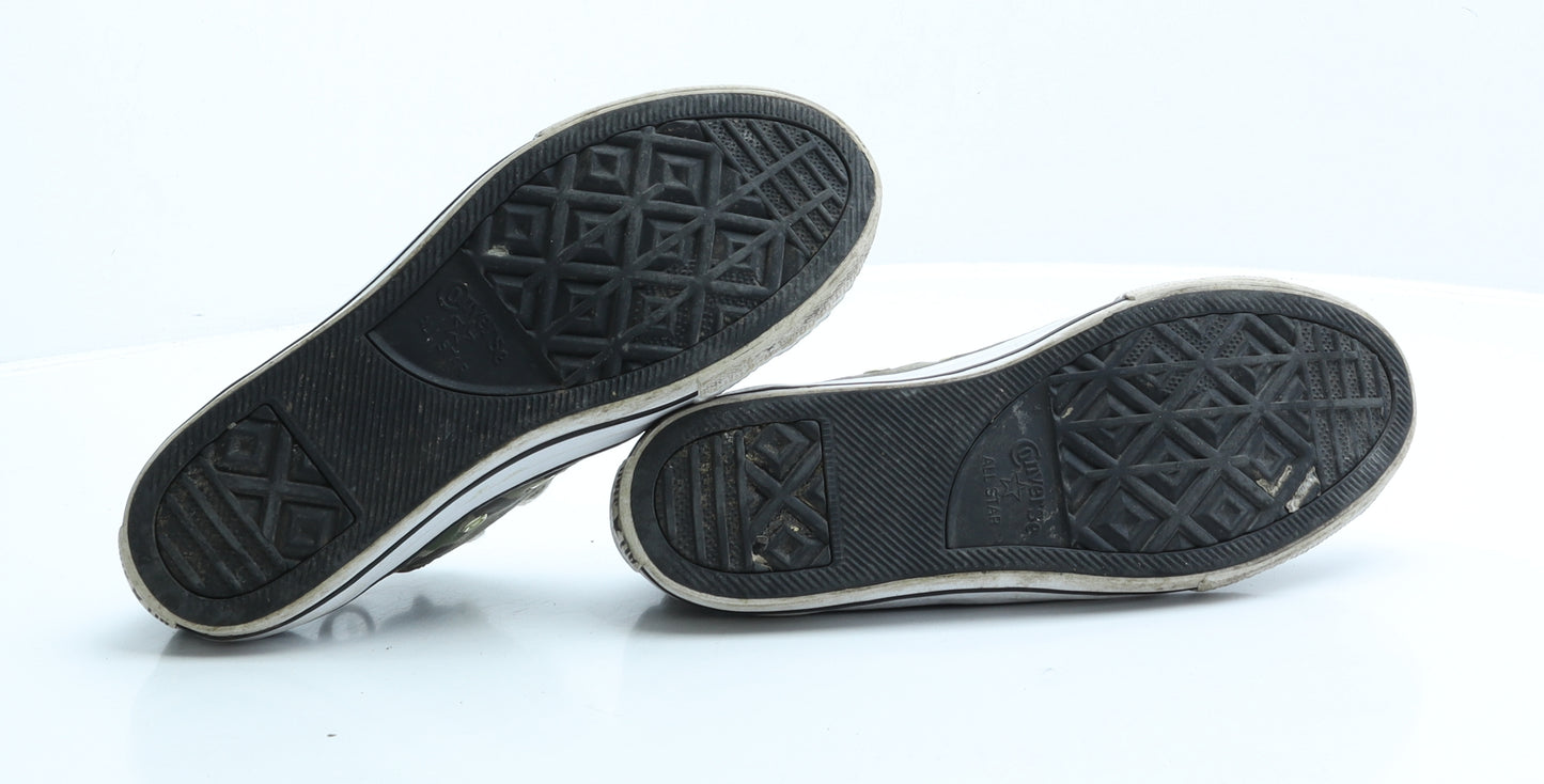 Converse Womens Green Camouflage Polyester Trainer UK 4 EUR 37