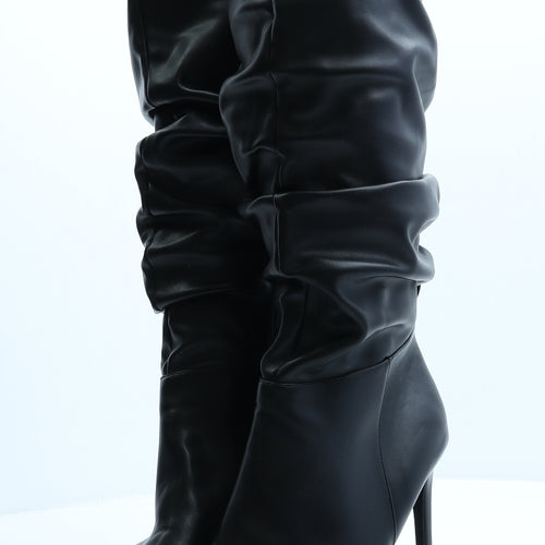 Simmi Womens Black Faux Leather Bootie Boot UK 9 EUR 42