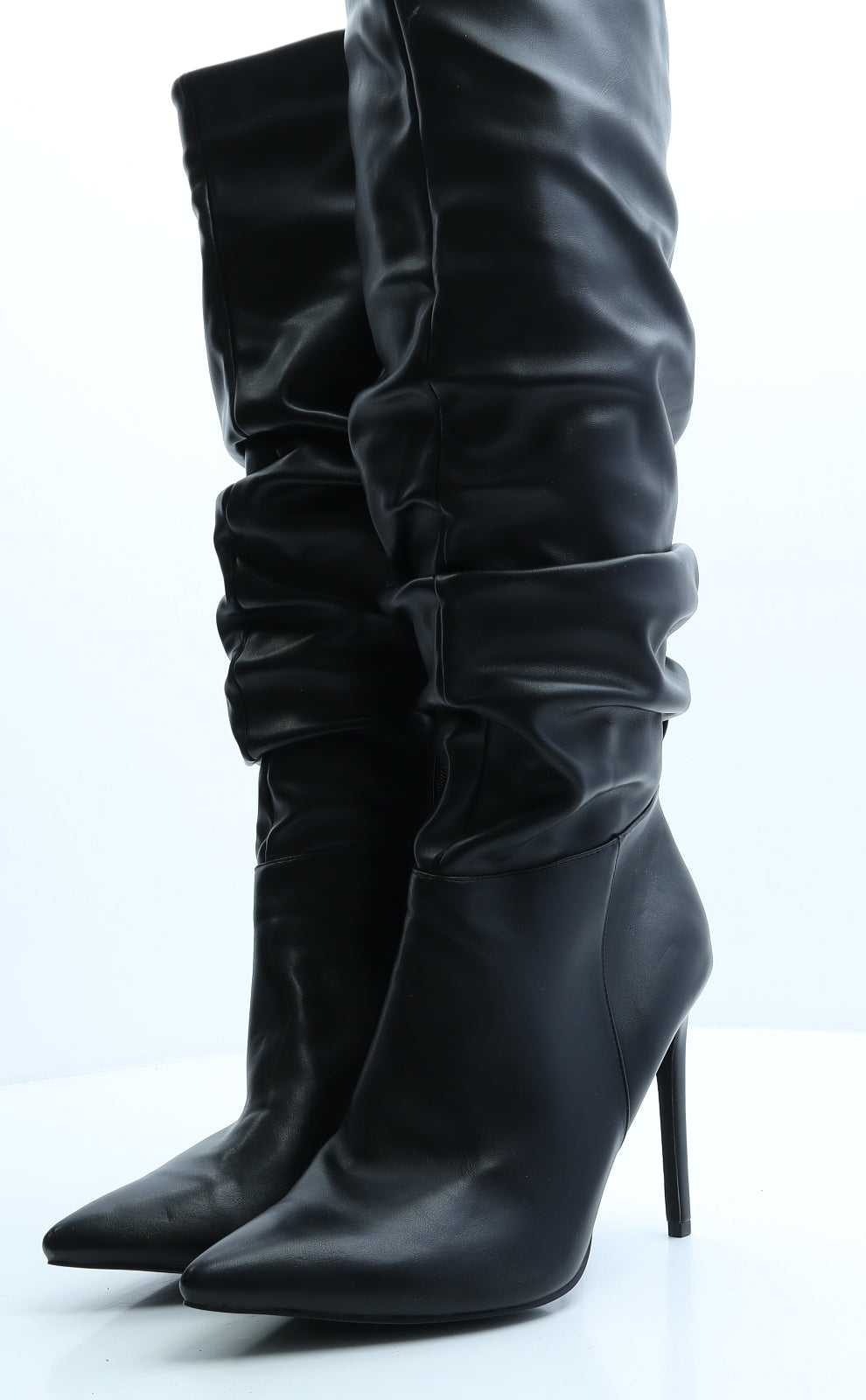 Simmi Womens Black Faux Leather Bootie Boot UK 9 EUR 42