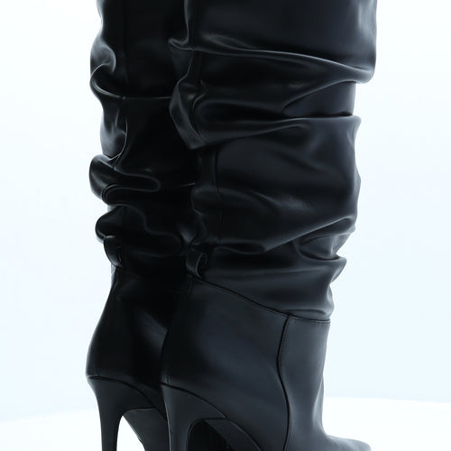 Simmi Womens Black Faux Leather Bootie Boot UK 9 EUR 42