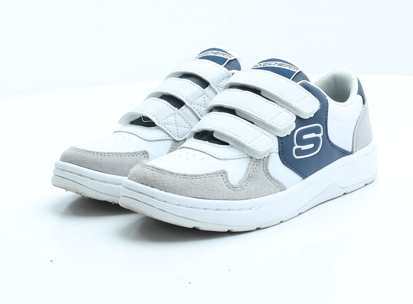 Skechers Boys Multicoloured Faux Leather Trainer UK 2 EUR 35