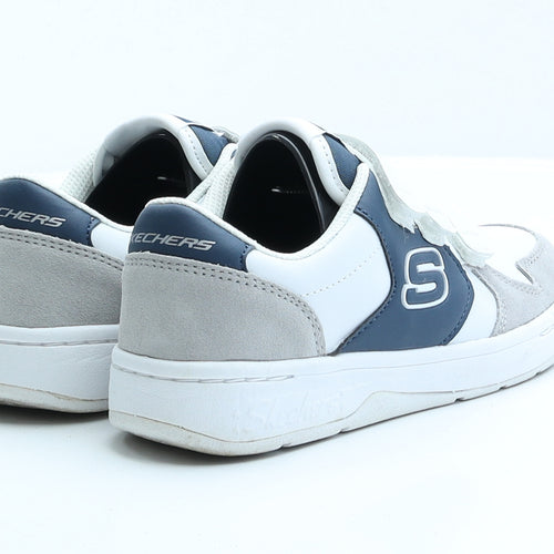 Skechers Boys Multicoloured Faux Leather Trainer UK 2 EUR 35