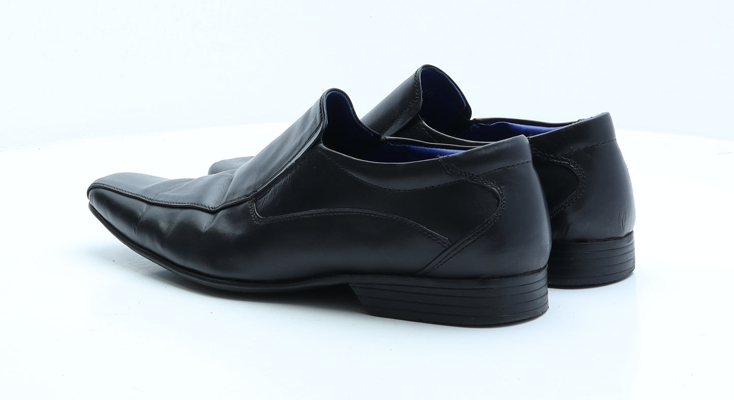 PSL Mens Black Faux Leather Oxford Dress UK 10 EUR 43
