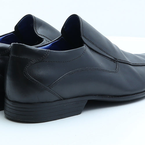 PSL Mens Black Faux Leather Oxford Dress UK 10 EUR 43
