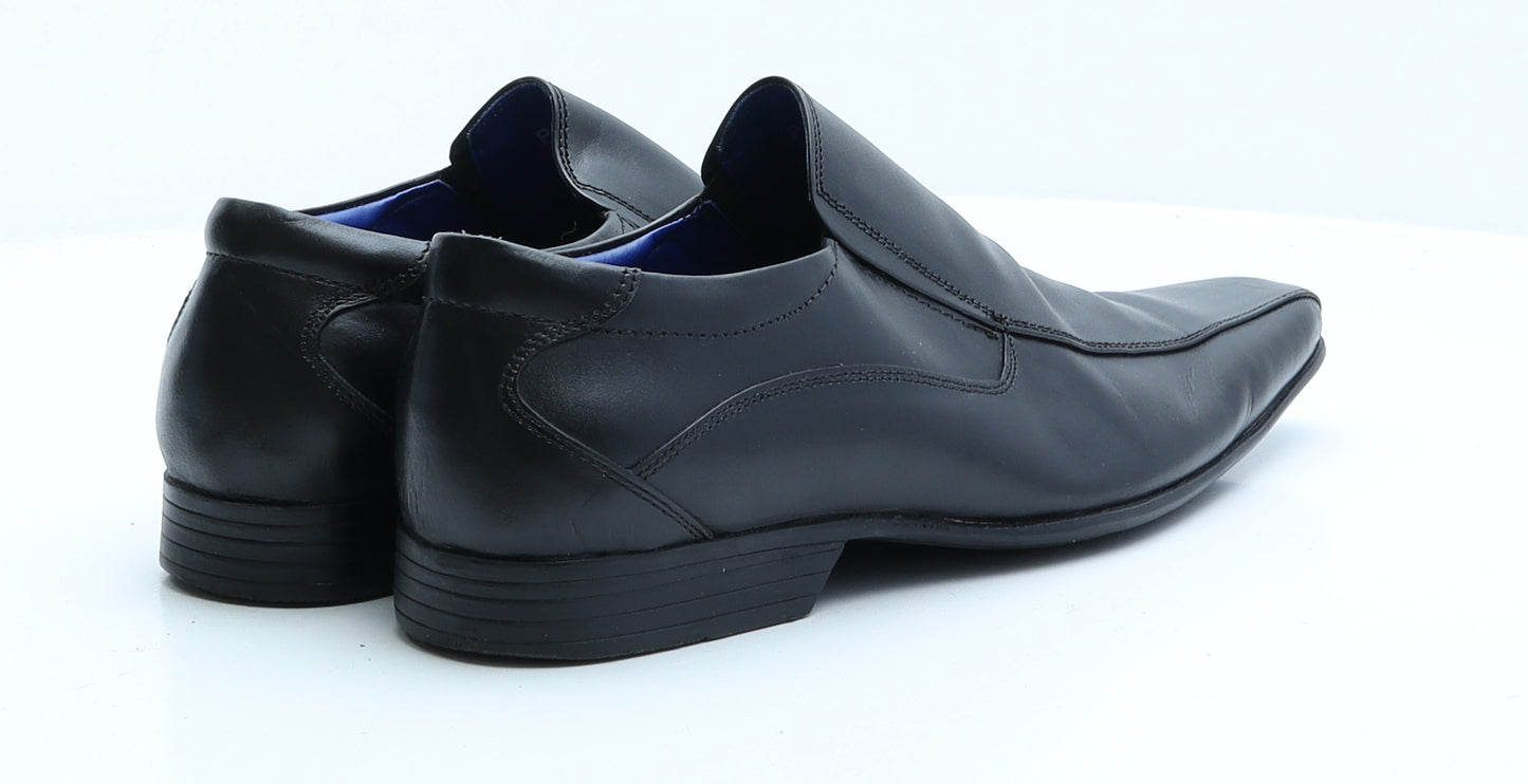 PSL Mens Black Faux Leather Oxford Dress UK 10 EUR 43