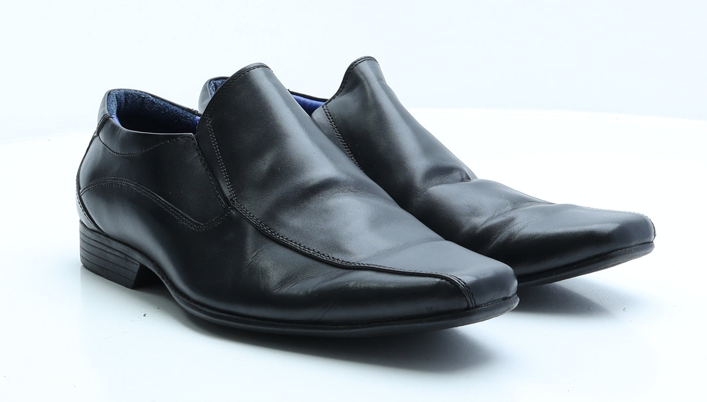 PSL Mens Black Faux Leather Oxford Dress UK 10 EUR 43