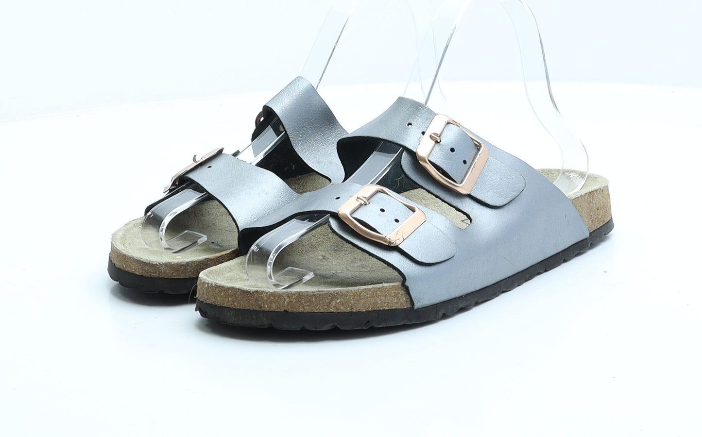 Avenue Womens Silver Faux Leather Slip On Sandal UK 6 EUR 39