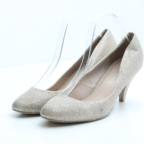 Dorothy Perkins Womens Gold Polyester Court Heel UK 7 EUR 40