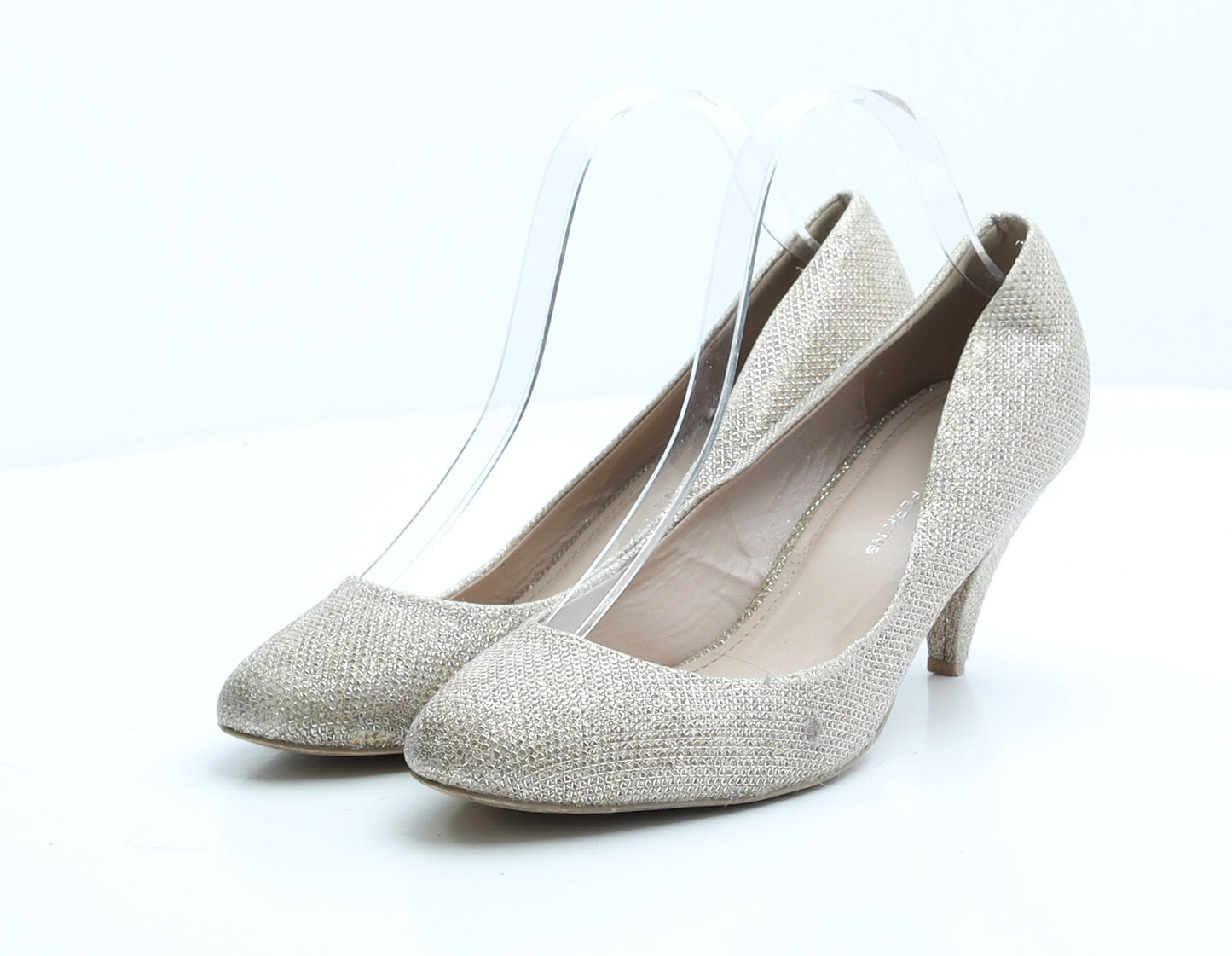Dorothy Perkins Womens Gold Polyester Court Heel UK 7 EUR 40