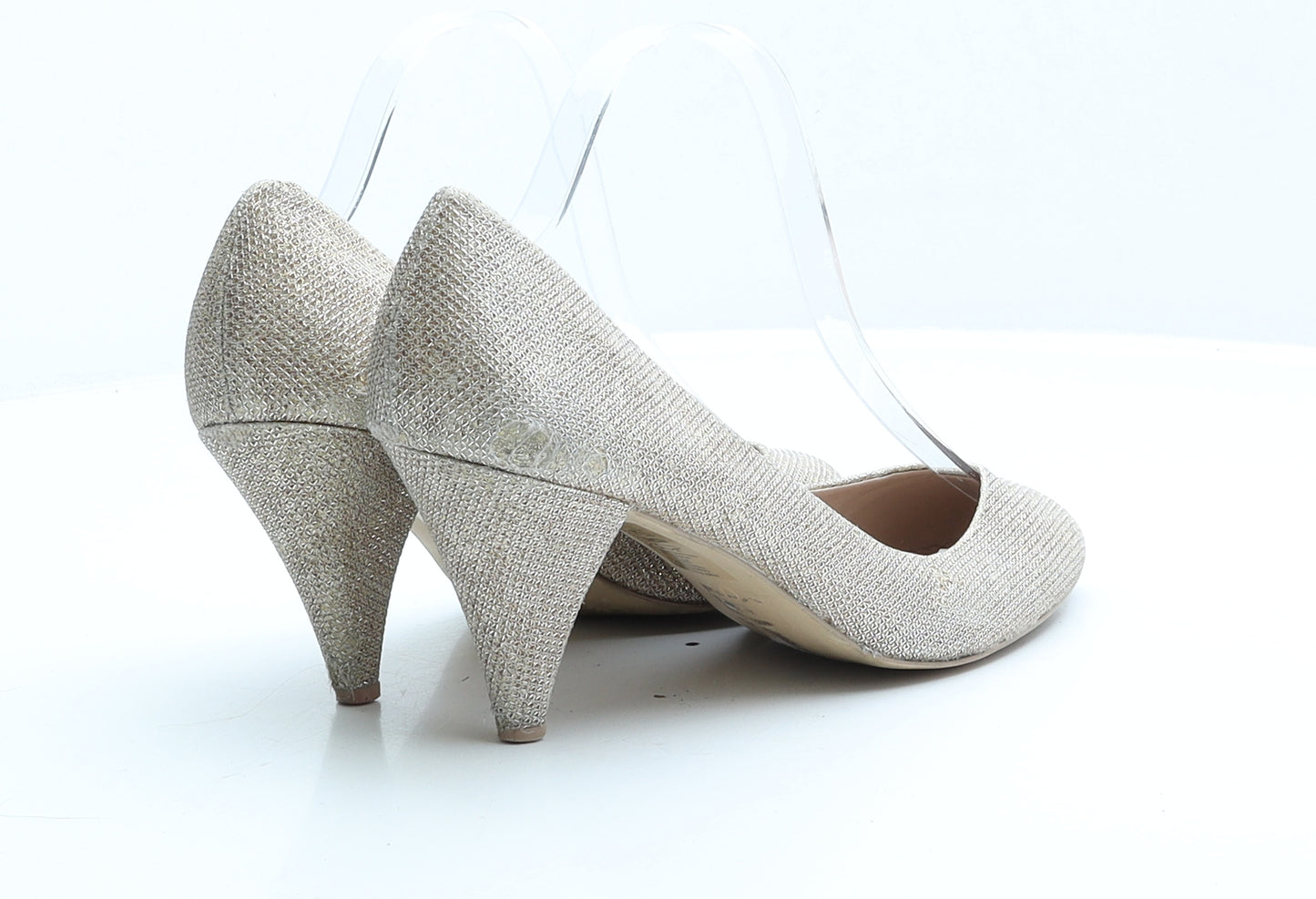 Dorothy Perkins Womens Gold Polyester Court Heel UK 7 EUR 40