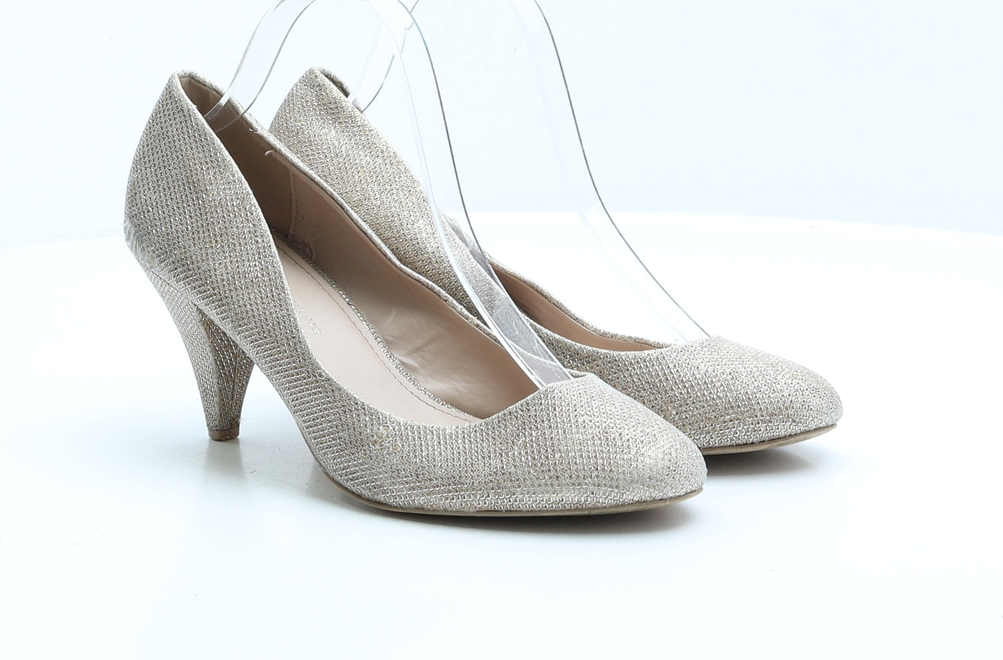 Dorothy Perkins Womens Gold Polyester Court Heel UK 7 EUR 40