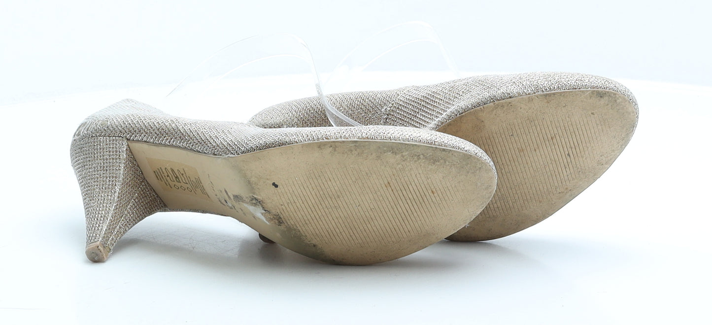Dorothy Perkins Womens Gold Polyester Court Heel UK 7 EUR 40