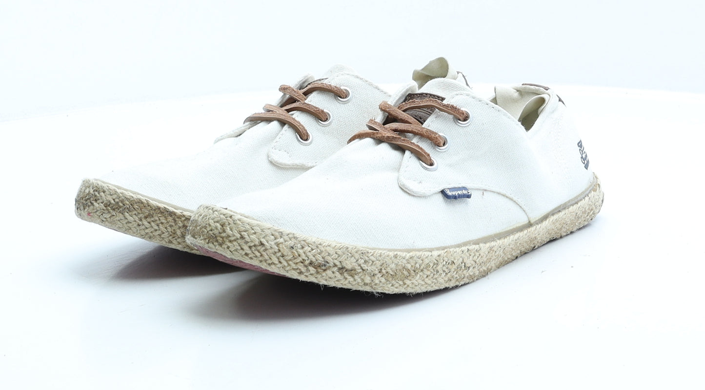 Superdry Mens White Polyester Trainer UK 7 EUR 40