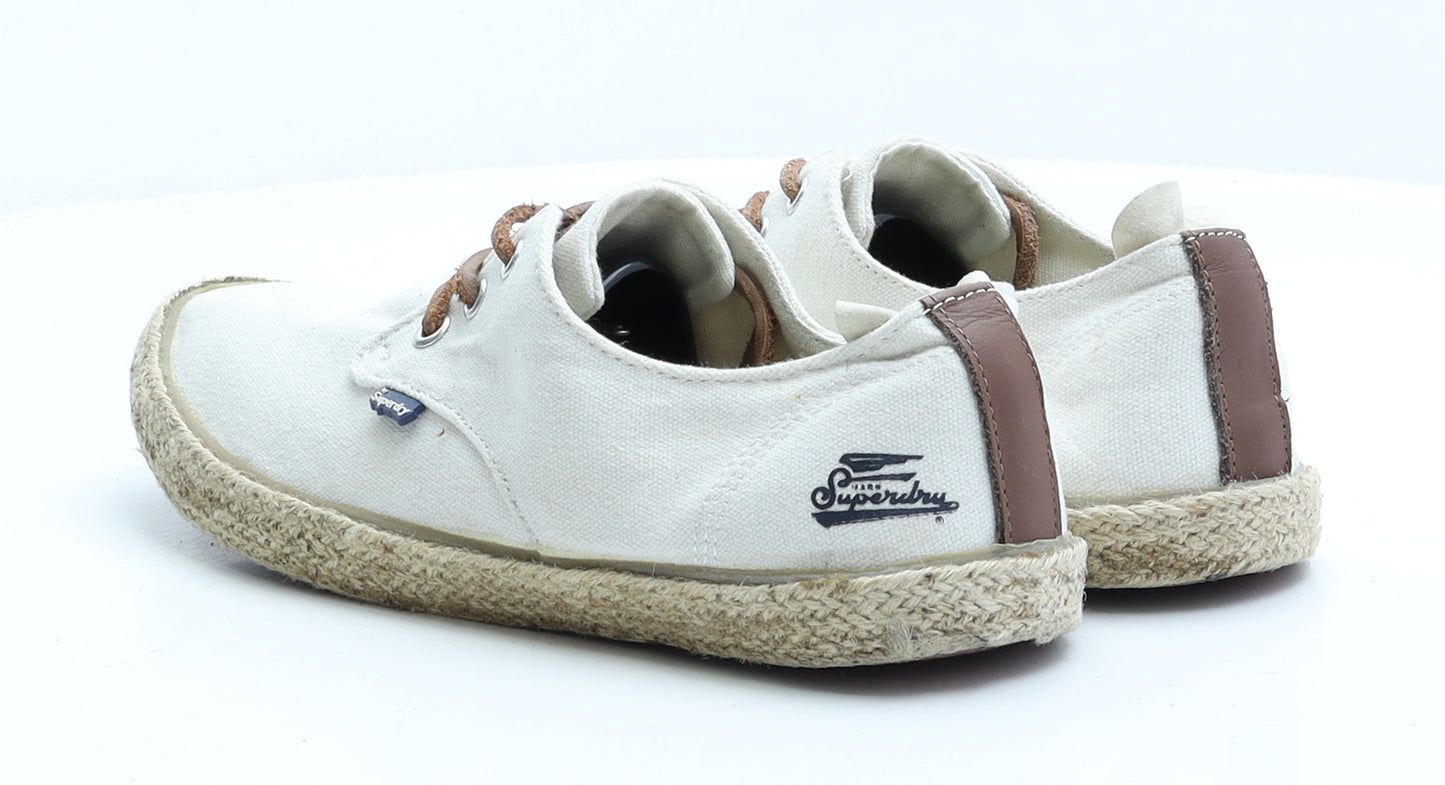 Superdry Mens White Polyester Trainer UK 7 EUR 40