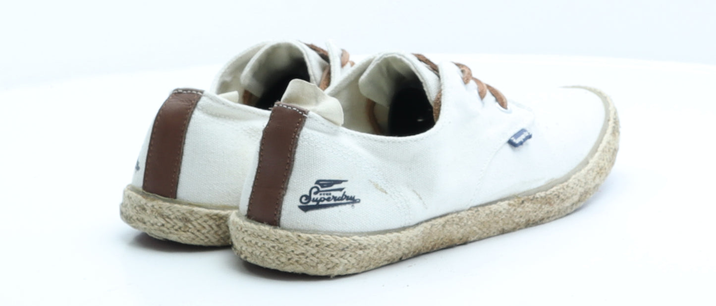 Superdry Mens White Polyester Trainer UK 7 EUR 40