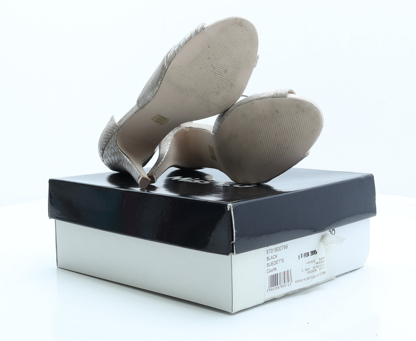 Miss KG Womens Beige Faux Leather Strappy Heel UK 6 EUR 39