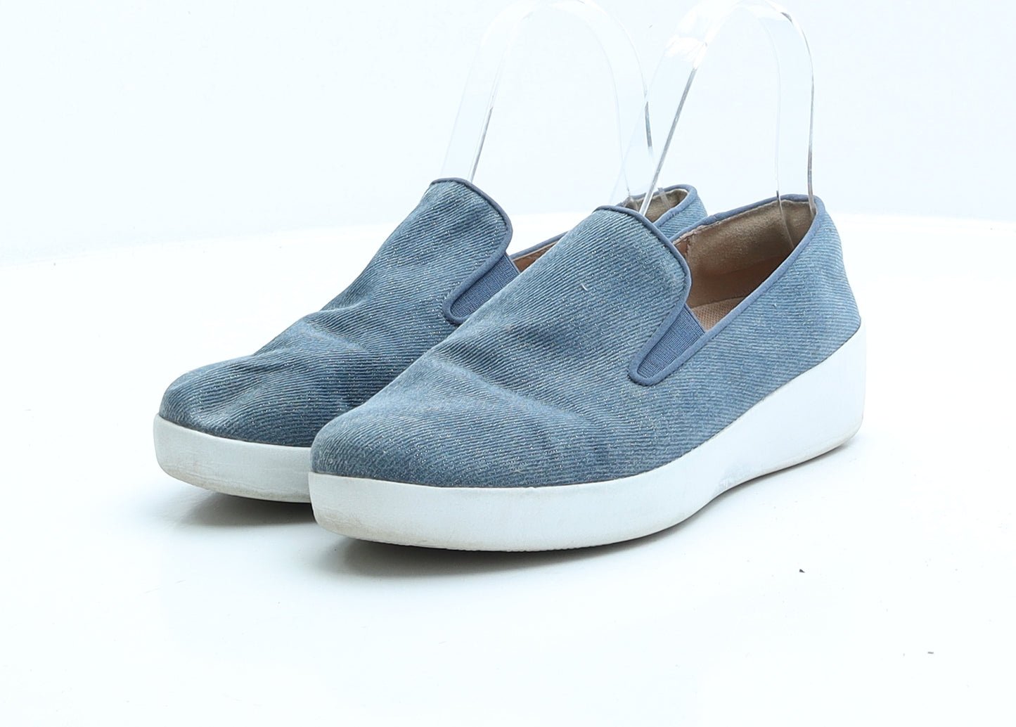 FitFlop Womens Blue Polyester Slip On Flat UK 3 EUR 36