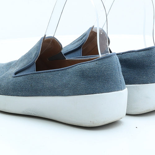 FitFlop Womens Blue Polyester Slip On Flat UK 3 EUR 36