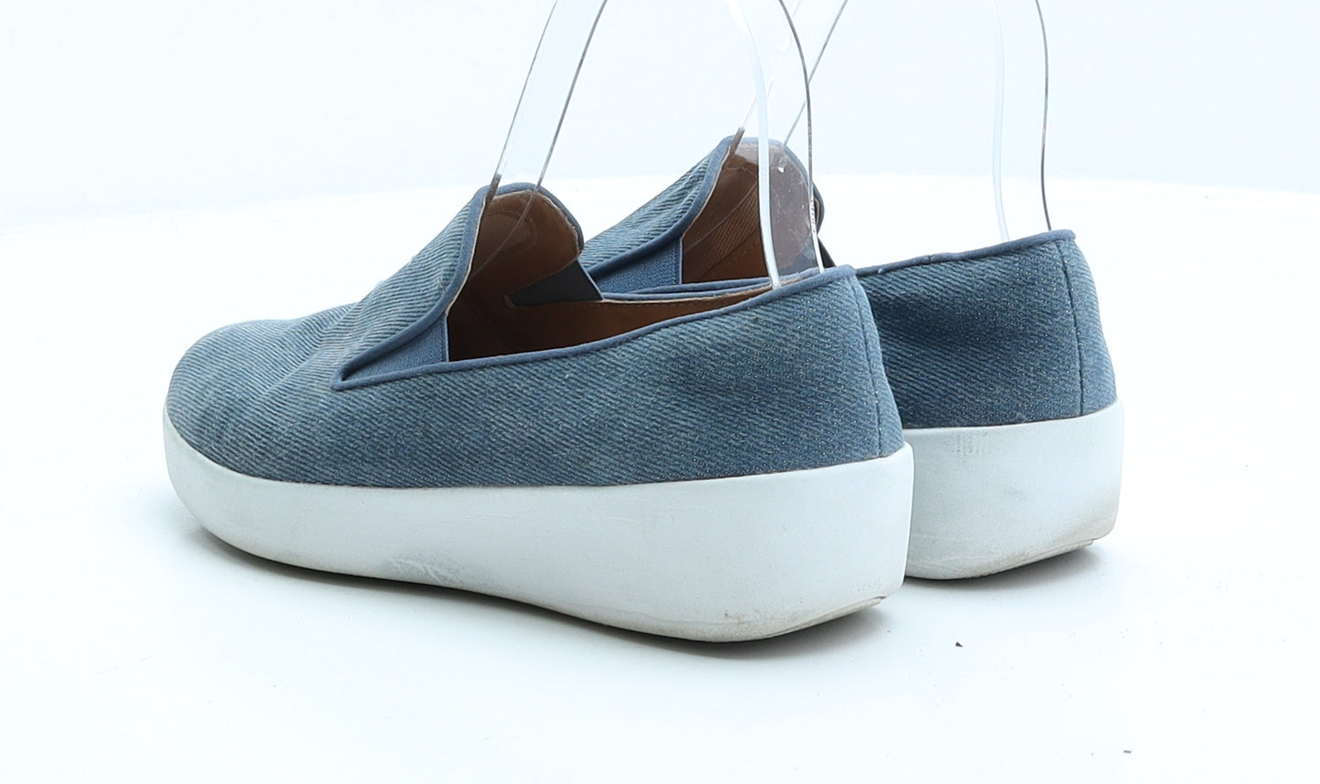 FitFlop Womens Blue Polyester Slip On Flat UK 3 EUR 36