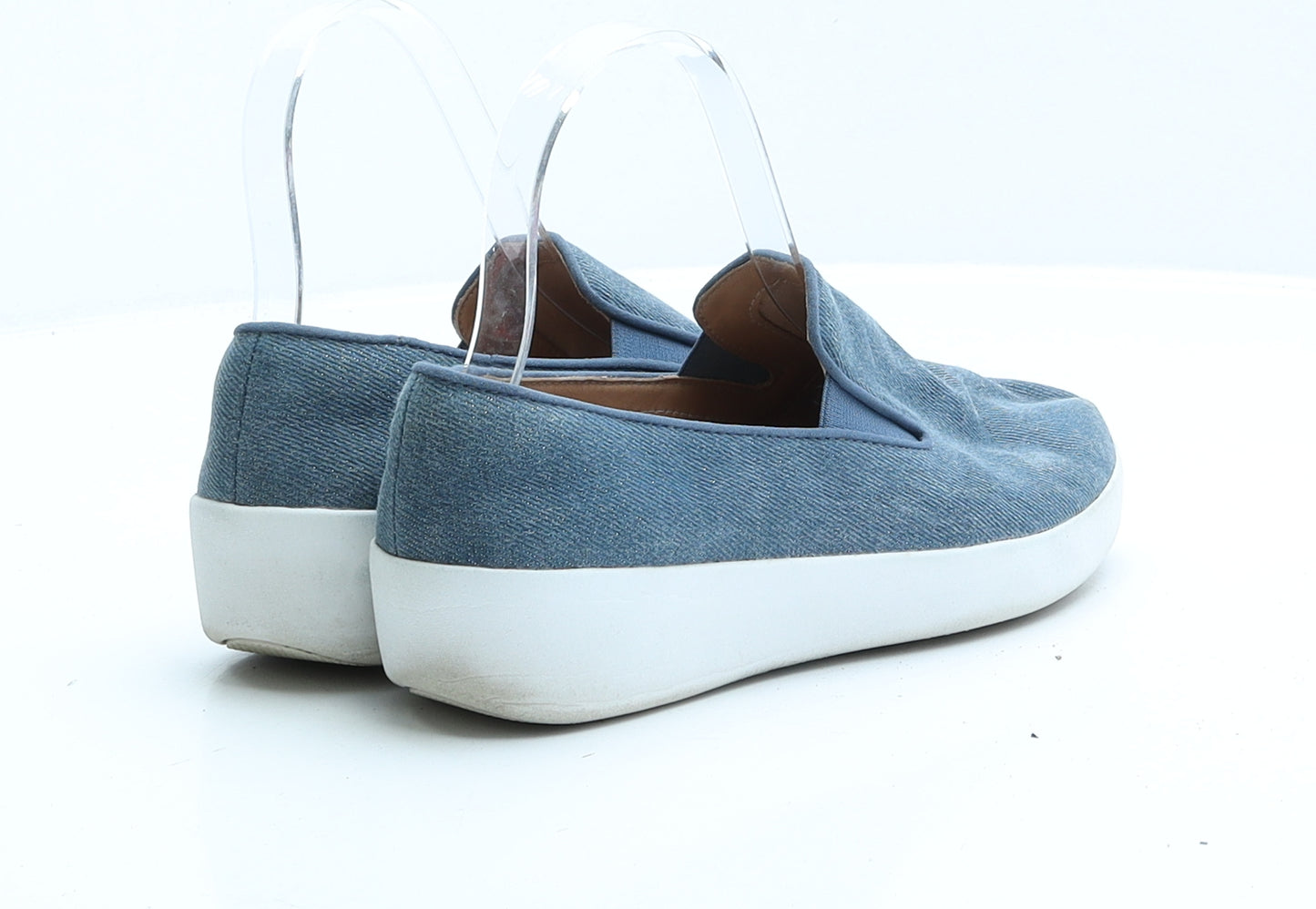 FitFlop Womens Blue Polyester Slip On Flat UK 3 EUR 36