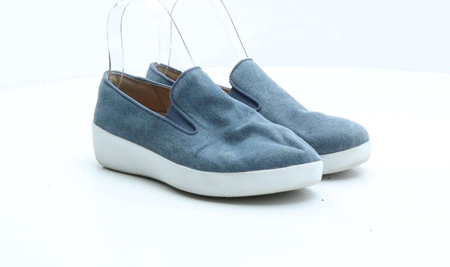 FitFlop Womens Blue Polyester Slip On Flat UK 3 EUR 36