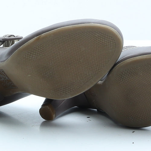Clarks Womens Purple Faux Leather Strappy Heel UK 4.5 EUR 37.5