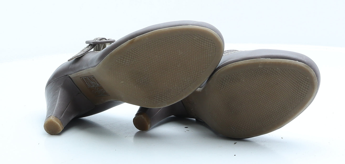 Clarks Womens Purple Faux Leather Strappy Heel UK 4.5 EUR 37.5