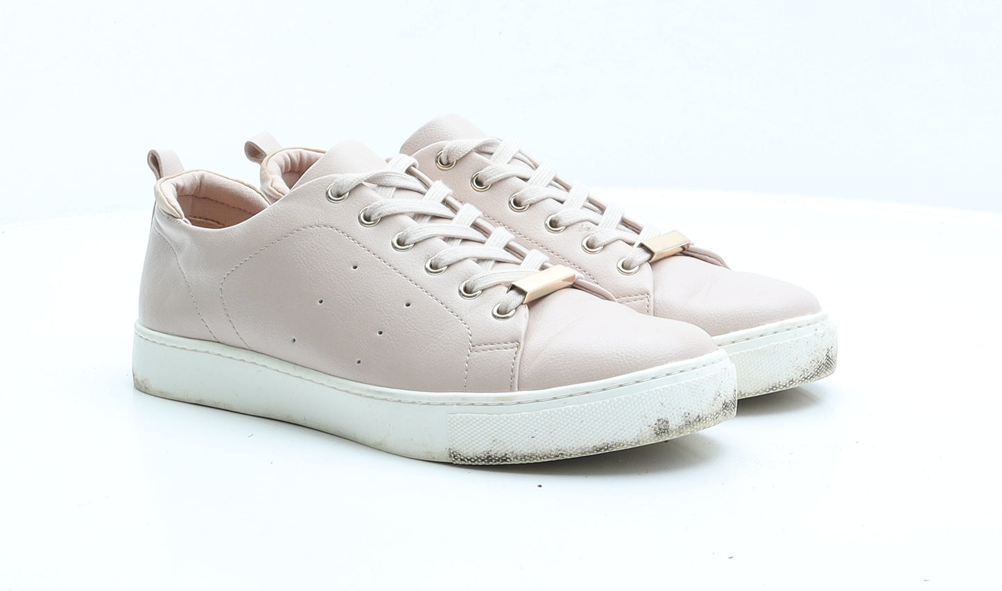 Aldo Womens Pink Faux Leather Trainer UK 7 EUR 40