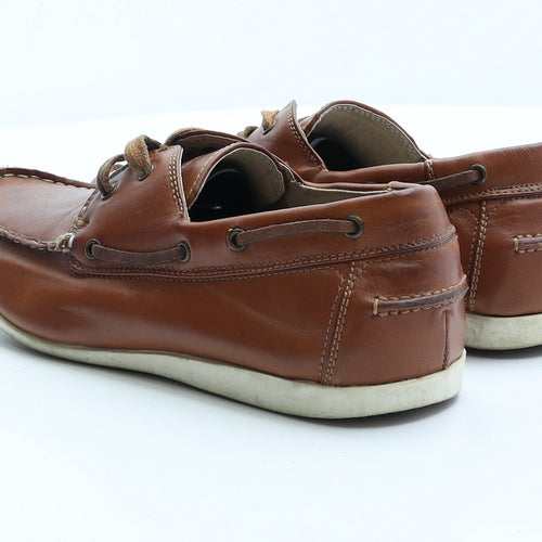 NEXT Mens Brown Faux Leather Boat Shoe Casual UK 9 EUR 43
