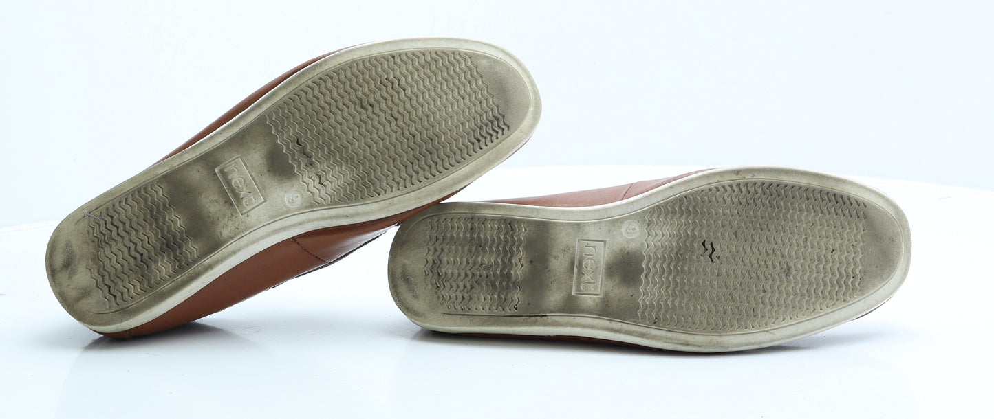 NEXT Mens Brown Faux Leather Boat Shoe Casual UK 9 EUR 43