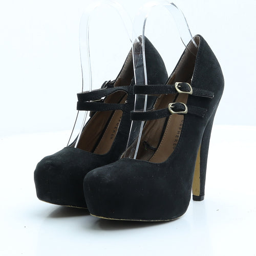 Atmosphere Womens Black Faux Suede Strappy Heel UK 4 EUR 37