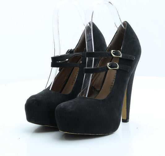 Atmosphere Womens Black Faux Suede Strappy Heel UK 4 EUR 37