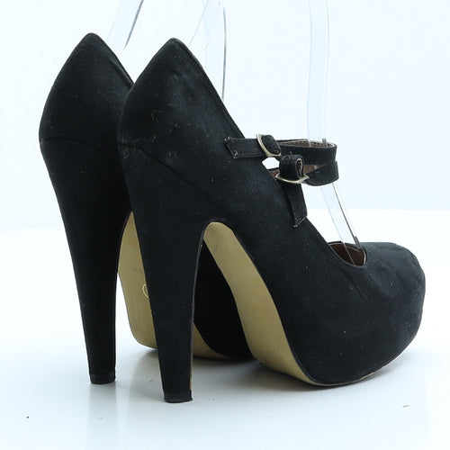 Atmosphere Womens Black Faux Suede Strappy Heel UK 4 EUR 37