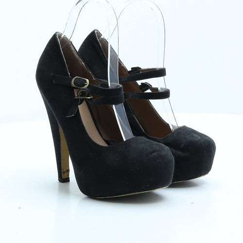 Atmosphere Womens Black Faux Suede Strappy Heel UK 4 EUR 37
