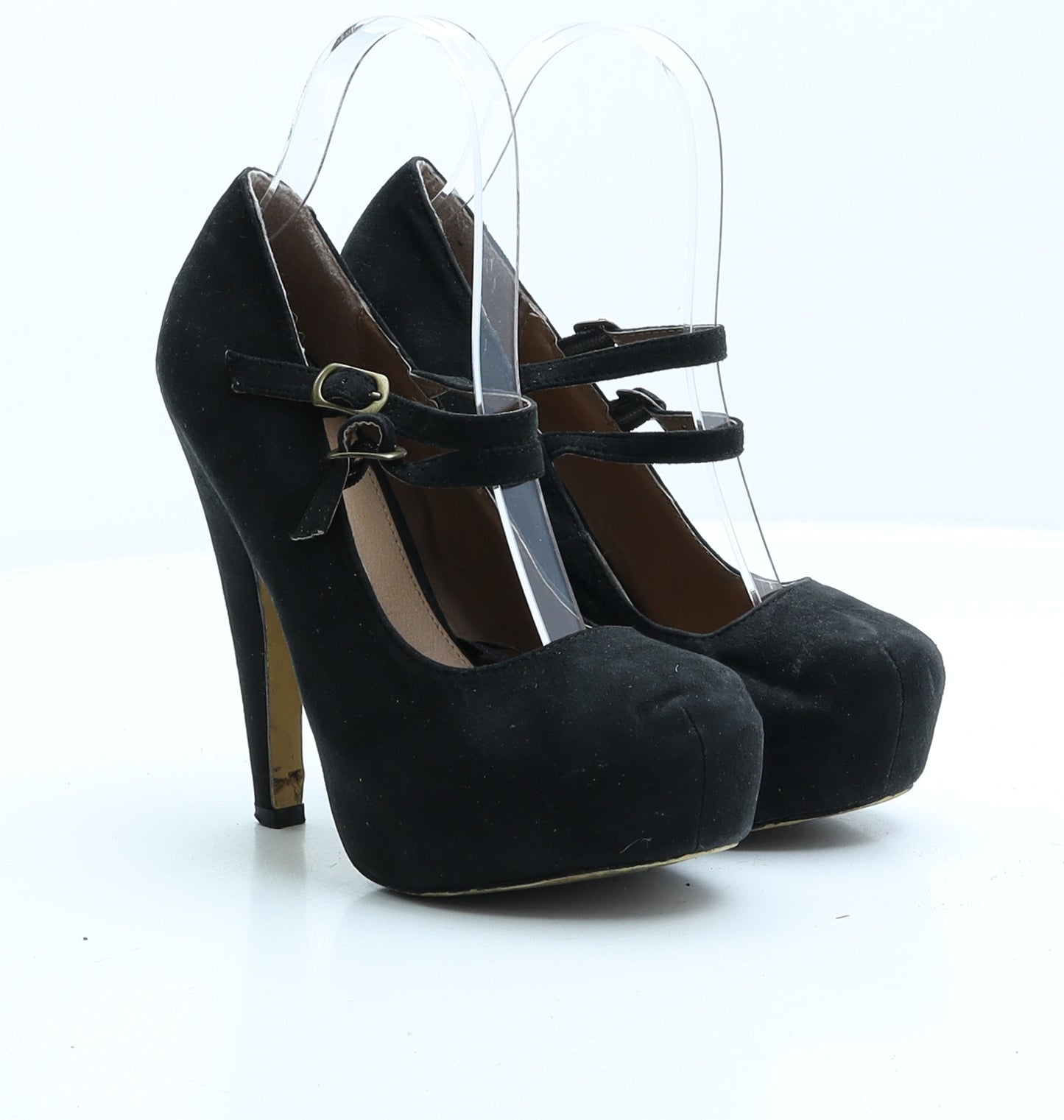 Atmosphere Womens Black Faux Suede Strappy Heel UK 4 EUR 37
