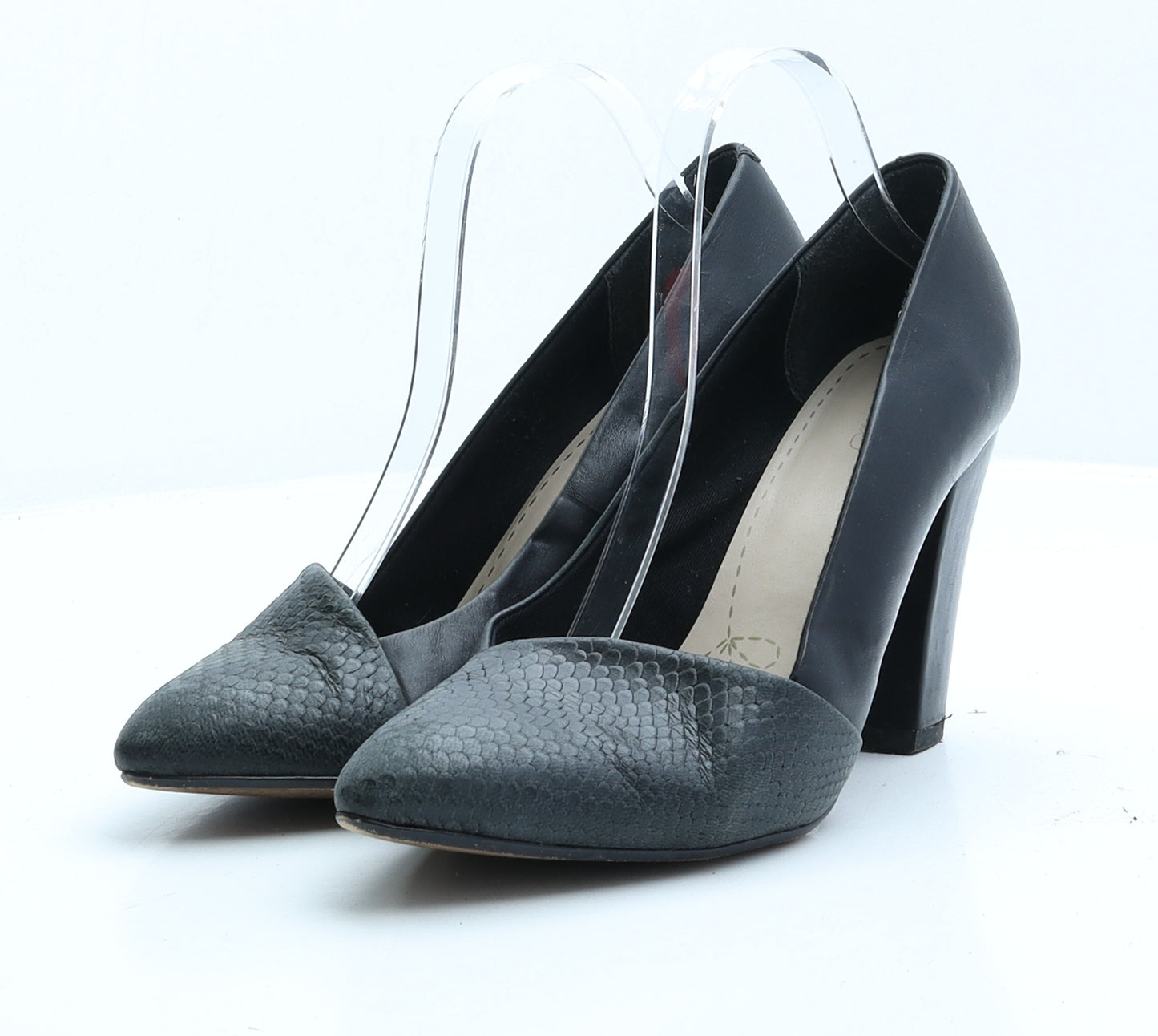 Clarks Womens Black Faux Leather Court Heel UK 8 EUR 42