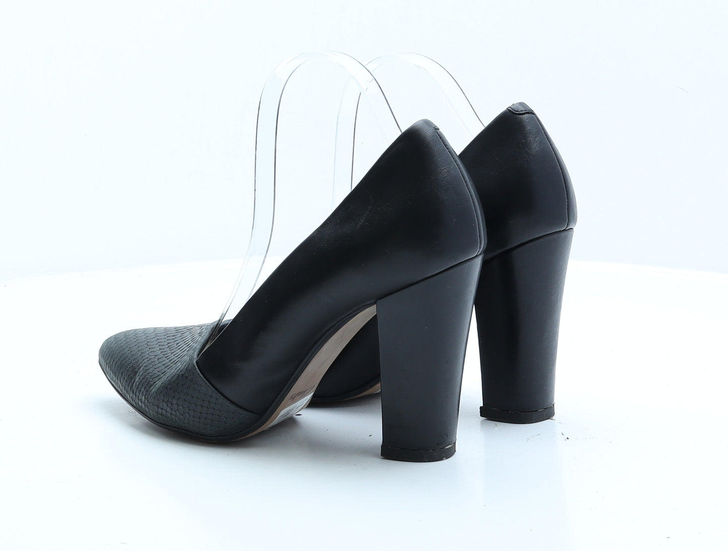 Clarks Womens Black Faux Leather Court Heel UK 8 EUR 42