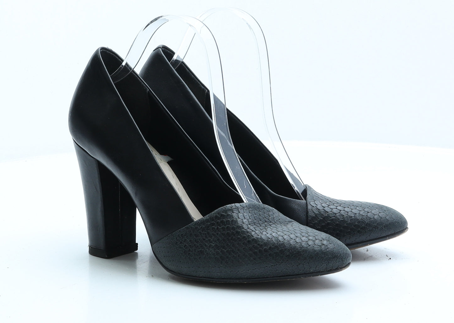 Clarks Womens Black Faux Leather Court Heel UK 8 EUR 42