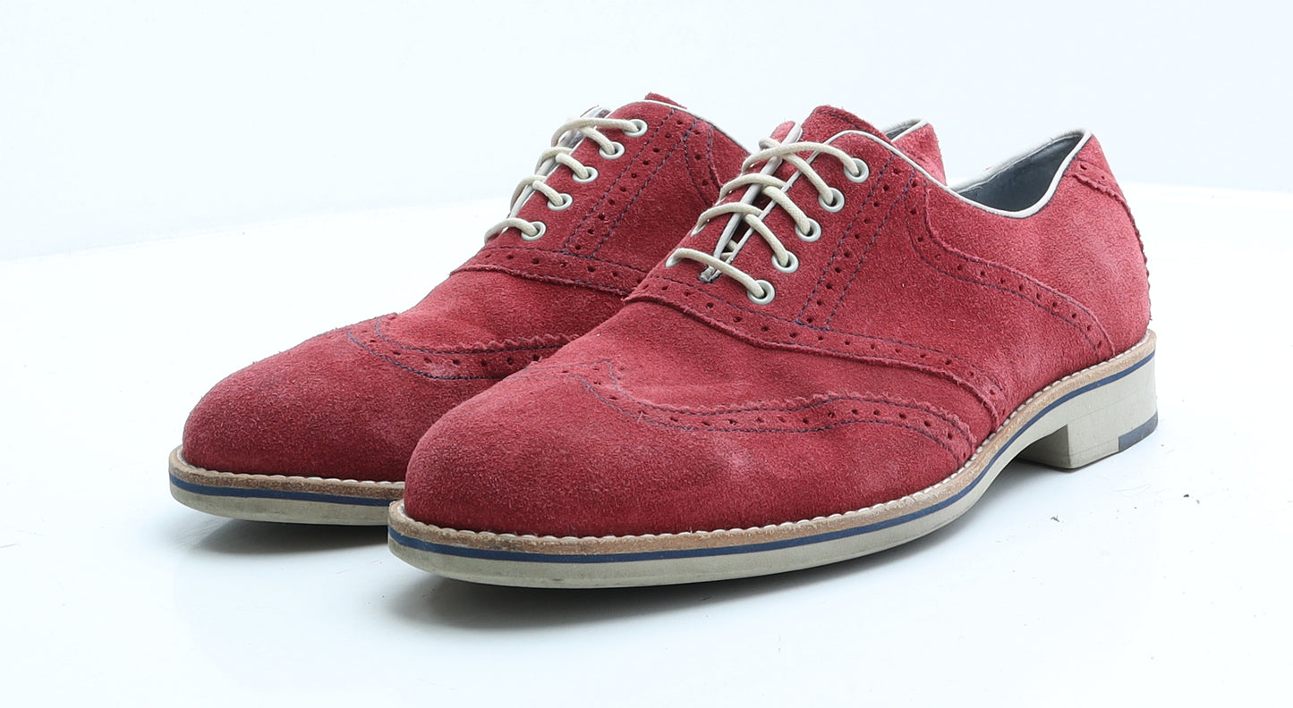 Johnston & Murphy Mens Red Suede Oxford Casual UK 9.5 EUR 42.5