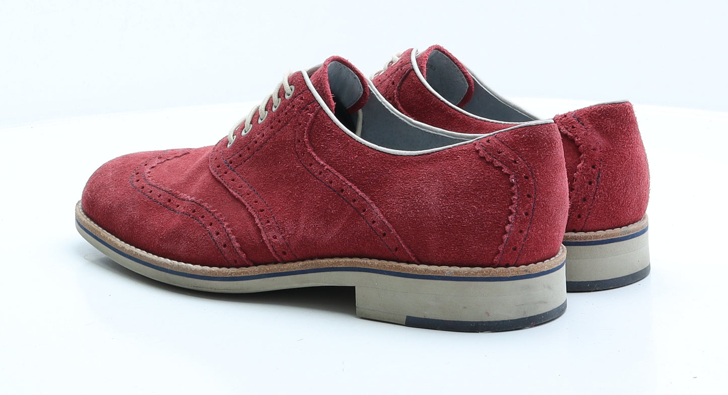 Johnston & Murphy Mens Red Suede Oxford Casual UK 9.5 EUR 42.5