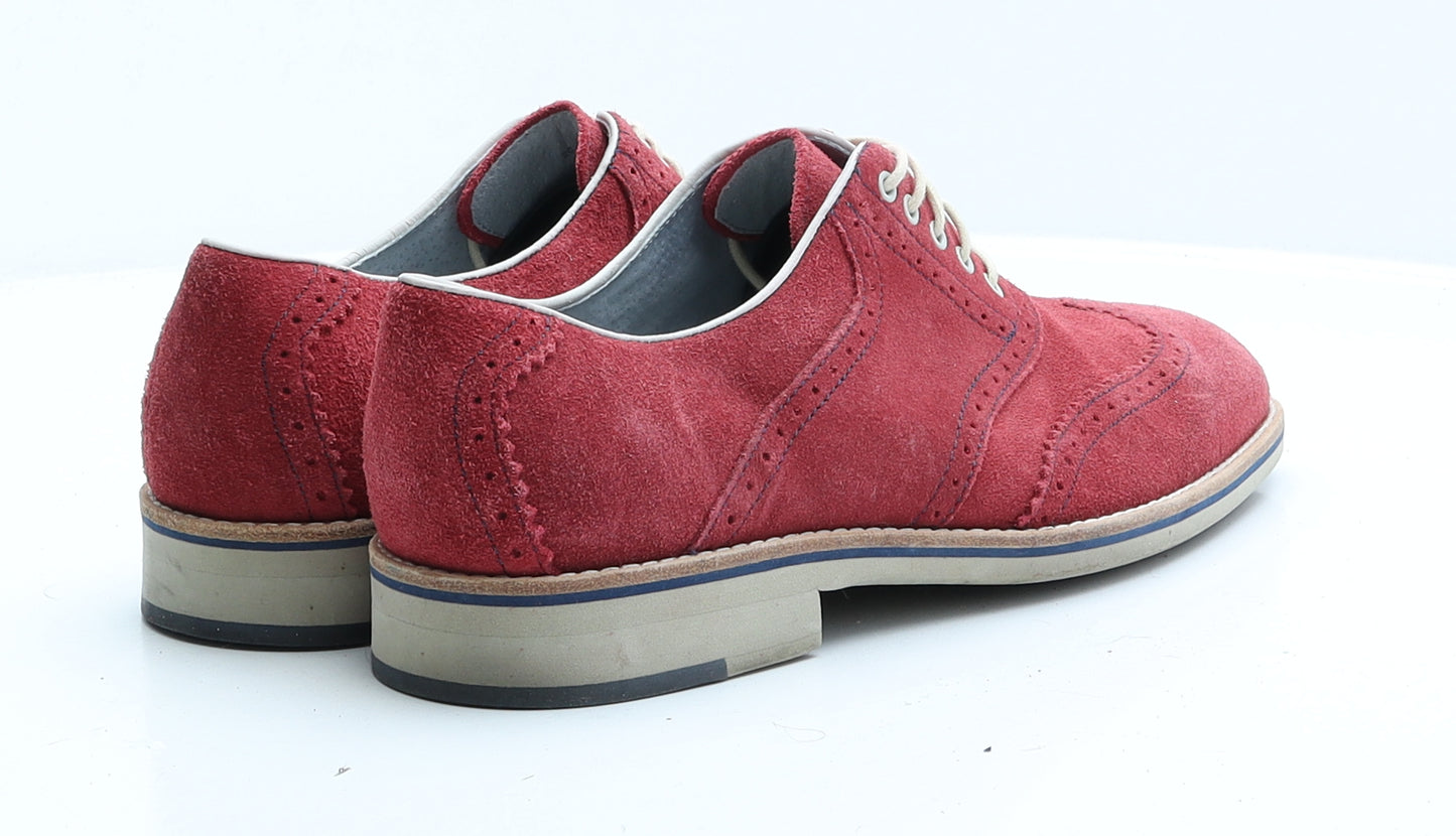 Johnston & Murphy Mens Red Suede Oxford Casual UK 9.5 EUR 42.5
