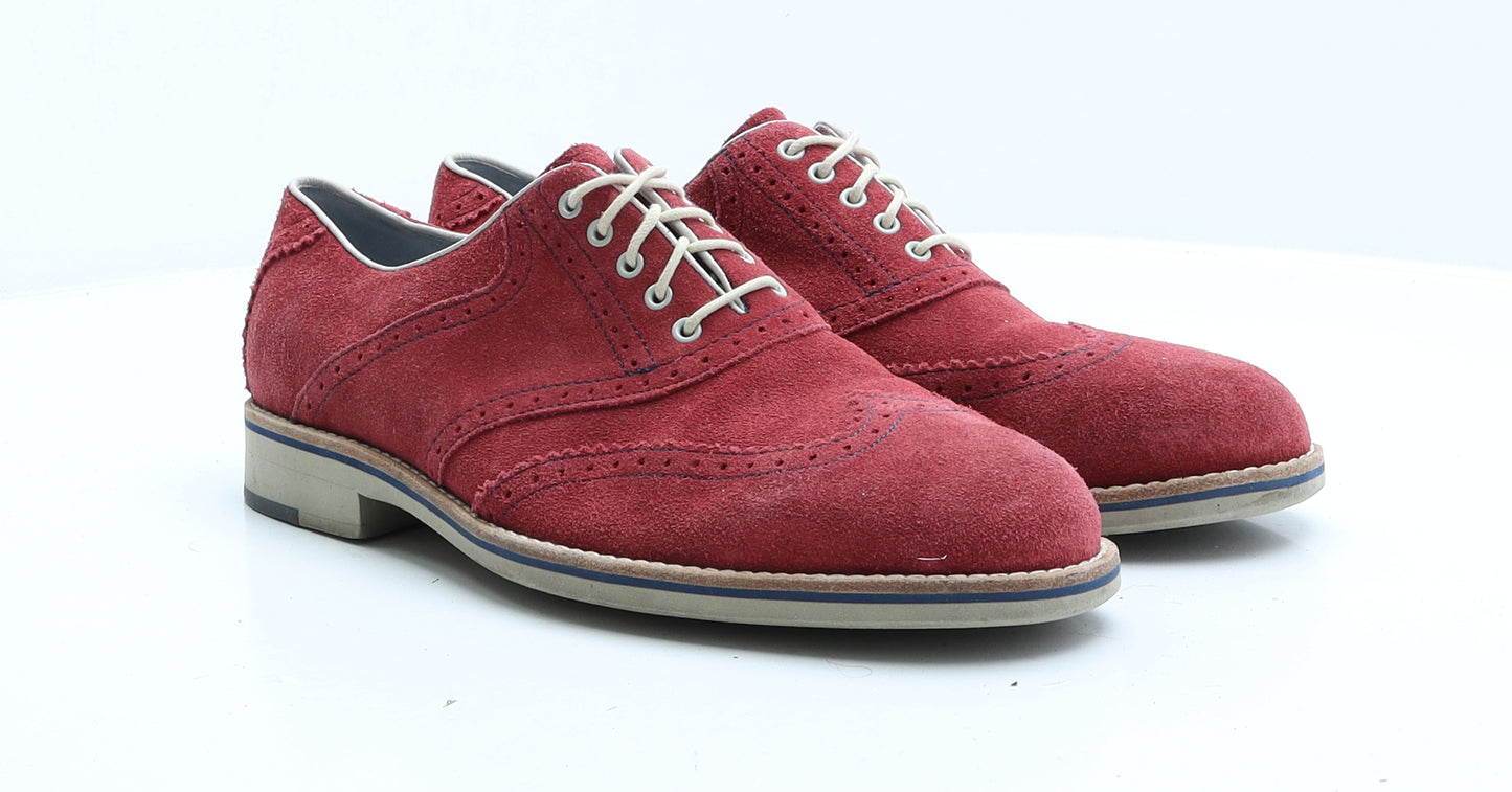 Johnston & Murphy Mens Red Suede Oxford Casual UK 9.5 EUR 42.5