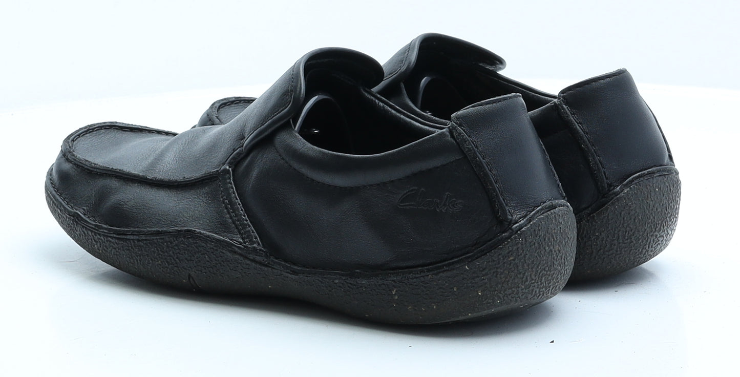 Clarks Mens Black Faux Leather Slip On Casual UK 8.5 EUR 41.5