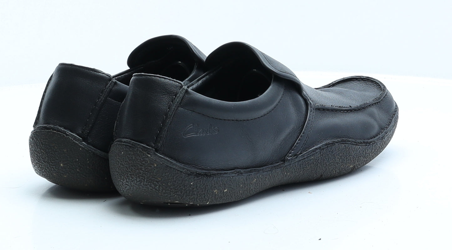 Clarks Mens Black Faux Leather Slip On Casual UK 8.5 EUR 41.5